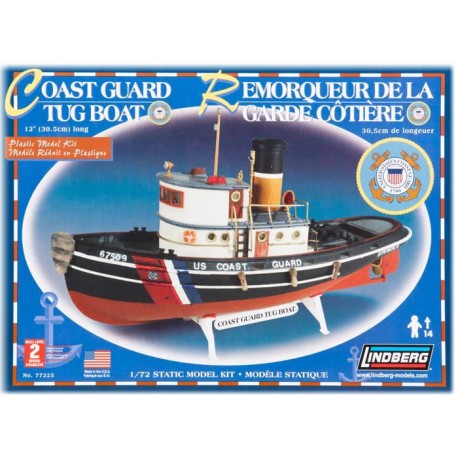 Plastikowy Model Łódź Coast Guard Tug Boat Lindberg