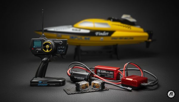 Aparatura Rc i motorówka zdalnie sterowana