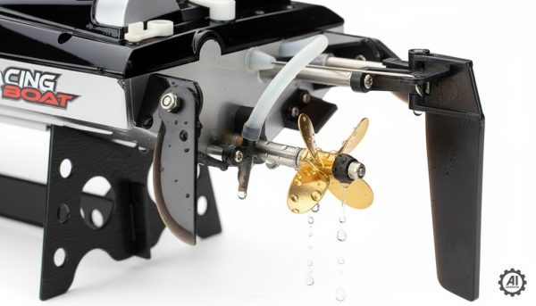 motorówka zdalnie sterowana płynie po jeziorze-4