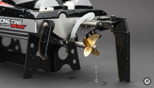 motorówka zdalnie sterowana płynie po jeziorze-5