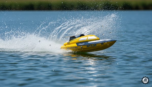 motorówka zdalnie sterowana slizg po jeziorze