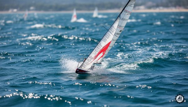 żaglówka zdalnie sterowana - model Rc na jeziorze-2